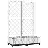 Cumpara ieftin Jardiniera de gradina cu spalier, alb, 80x40x121,5 cm, PP