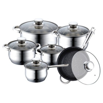 Set oale inox 12 piese Royalty Line, capace incluse, Argintiu foto