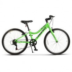 ï»¿ï»¿Bicicleta Copii Carpat C24208C, Shimano Tourney 7 viteze, Frane V-Brake, Roti 24 inch, Verde/Negru