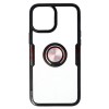 Husa iPhone 12 Pro Max, TPU+PC, Carbon Ring, Neagra, Protectie Camera, Anti-soc