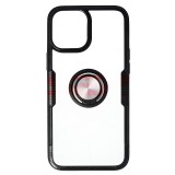 Husa iPhone 12 Pro Max, TPU+PC, Carbon Ring, Neagra, Protectie Camera, Anti-soc