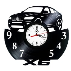 Ceas de Perete Artizanal din Vinil &bdquo;BMW X6 SUV&rdquo; &ndash; Lucrat Manual, Cadou de Lux pentru Pasionații Auto