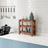 Raft de sine statator 40x43x15cm efect lemn nuanta inchisa [en.casa] HausGarden Leisure