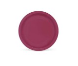 Set 10 farfurii din carton natural, 20 cm, bordo