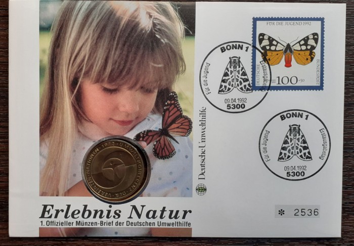 GERMANIA - FDC SI MONEDA 5 MARK 1982 F, CONFERINTA ONU PT MEDIU, MONEDA UNC