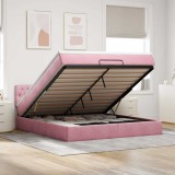 VidaXL Cadru de pat otoman cu saltea roz 160x200cm catifea 3311860