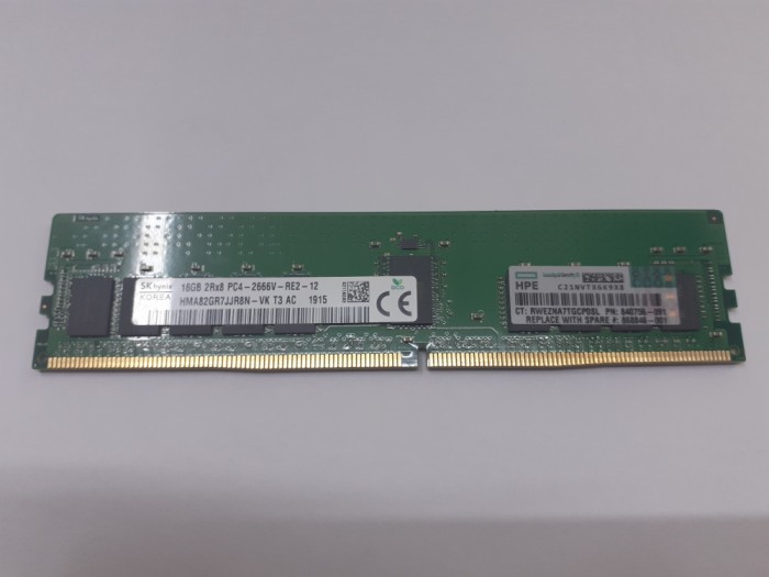 Memorie server 16GB DDR4 ECC 2Rx8 PC4-2666V-RE2-12 868846-001 840756-091 HP