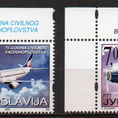 IUGOSLAVIA 2002, Aviatie, serie neuzata, MNH