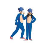 Costum carnaval Ariciul Sonic pentru copii, albastru, marime M (7-8 ani)