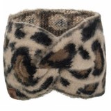 Bentiță lată de iarnă, tricotată, Bej cu model leopard și vinietă maro, CMCLASS