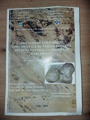 Asociatii de vertebrate continentale de varsta miocena din zona centrala a Podisului Barladului- M. Branzila, V. A. Codrea