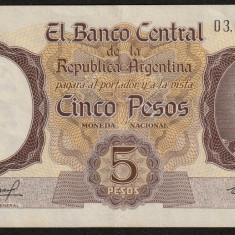Argentina, 5 pesos 1960-1962 ND, generalul José Francisco, serie_03.865.442A