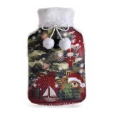 Recipient apa calda model Craciun textil multicolor GT 21x36 cm, 1.5 L