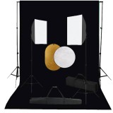 Set studio foto cu lumini softbox, fundal si reflector