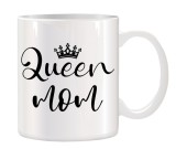 Cana alba ceramica personalizata Queen Mom, INOVATIX&reg;. 330ml