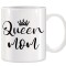 Cana alba ceramica personalizata Queen Mom, INOVATIX&reg;. 330ml