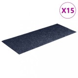 Cumpara ieftin Covorase autoadezive pentru scari, 15 buc., 60x25 cm, gri-albastru, dreptunghiulare