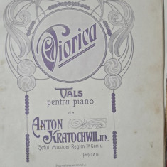 Viorica, vals pentru pian - Anton Kratochwil Jun., seful muzicii Regim 1 Geniu partitura