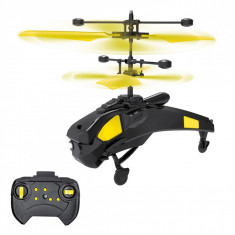 Elicopter cu telecomanda si infrarosu, 13x4x12 cm ,negru/galben foto