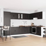 Dulap de bucătărie 2 pcs Negru 80 x 46 x 81.5 cm Lemn compozit