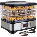 Deshidratator alimentar Ruhhy cu 5 rafturi, deshidratator pentru legume, fructe, cu temporizator si setari de temperatura, afisaj LED, 400 W, negru