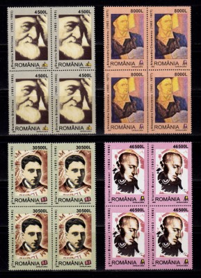 RO 2003 ,LP 1612 ,&amp;quot;Personalitati II&amp;quot;, serie in bloc de 4 , MNH foto