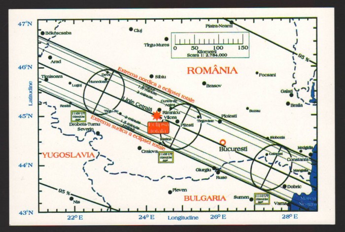 CPIB 22981 CARTE POSTALA - ECLIPSA TOTALA DE SOARE 11 AUGUST 1999