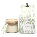 Lumanare Soia Smochin Alb, 180g, Cadou - Lumanare Parfumata Naturala, Vegană, Ardere Lunga 30h+, Decor Boho-Chic, Artizanala