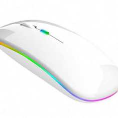 Mouse Wireless Reincarcabil,Ultra Slim,Silentios, Alb