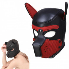 Masca Bondage BDSM Neoprene Hood Restriction Slave Depravation Puppy Open Holes foto