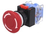 Comutator de Siguranță 22mm Roșu 2NC NO