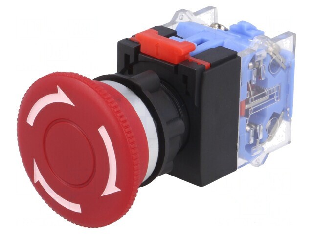 Comutator de Siguranță 22mm Roșu 2NC NO