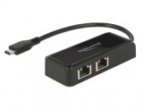 Placa de retea USB-C 3.1 Gen 1 la 2 x Gigabit LAN, Delock 63927