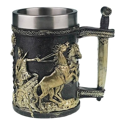 Cana cu perete dublu cu soldat in caleasca, 400 ml, 1673H foto