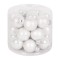 Set 24 globuri de Crăciun din sticlă, albe, diametru 2,5 cm