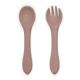 Petite&amp;Mars Take&amp;Match Silicone Cutlery tac&acirc;muri Velvet Latte 6m+ 2 buc