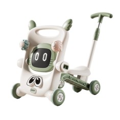 Antemergator pentru Copii 8 in 1, Flippy, Multifunctional, cu Maner de Impingere Detasabil, Scuter, Trotineta, Scaun Reglabil, Tavita Detasabila, Stab