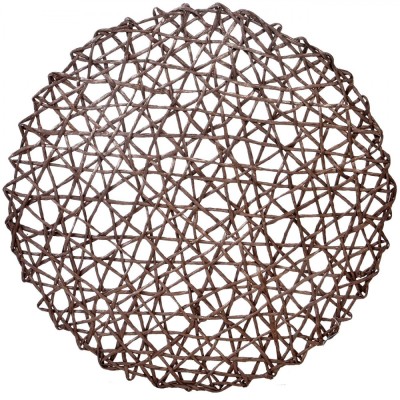 Suport Farfurie, Rotund, Diametru 38cm, Material H&amp;acirc;rtie, Culoare Maro foto