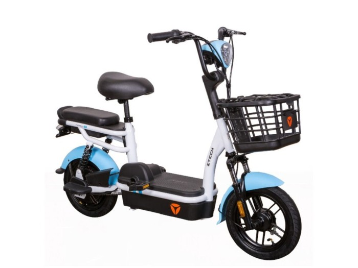 Bicicleta electrica tip scuter ZTECH ZT-02 F SPEED, nu necesita permis, motor 350W, baterie 48V 12Ah, autonomie 32km - Albastru