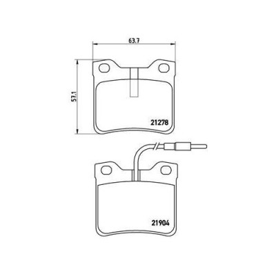 Placute frana Mercedes V-Class 02.96-07.03, Vito Box 03.97-07.03, Vito Bus 02.96-07.03; Peugeot 406 Coupe 03.97-02.05, 605 06.89-09.99, Spate, Brembo foto