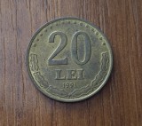 Moneda 20 Lei 1991, Romania, Luciu Partial, Numismatica