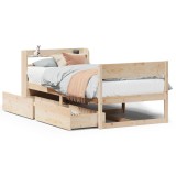Cumpara ieftin Cadru de pat fara saltea, 75x190 cm, lemn masiv de pin