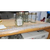 Recipiente condimente, Sticla Inox, 100 ml, 8.2 x 4.8 cm, Transparent Argintiu