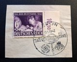 Germania (1942) - Decupaj 6+24 Pfennig Violet "Ziua Mărcii Poștale 1942" Ștampilă Comemorativă "Berlin 11.01.1942" (USED) CLK1