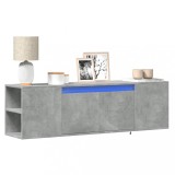 Cumpara ieftin Dulap TV de perete cu lumini LED, gri beton, 135x31x39,5 cm