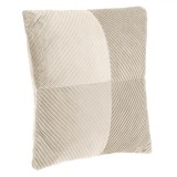 Perna de Iarna Decorativa Ecru Velvet cu Dungi Reliefate 45x45 cm
