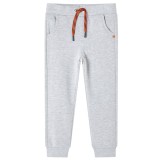 Pantaloni de trening pentru copii, gri melanj, 128, vidaXL