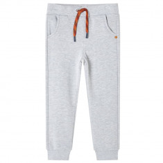 Pantaloni de trening pentru copii, gri melanj, 140 GartenMobel Dekor