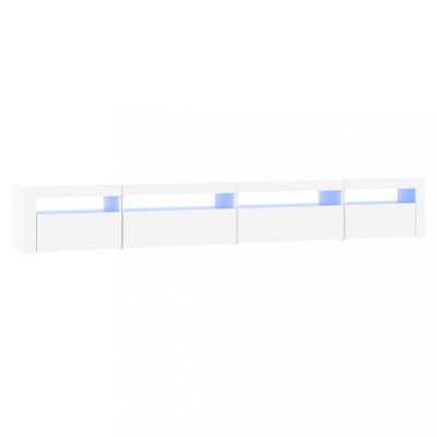 Comoda TV cu lumini LED, alb, 270x35x40 cm foto