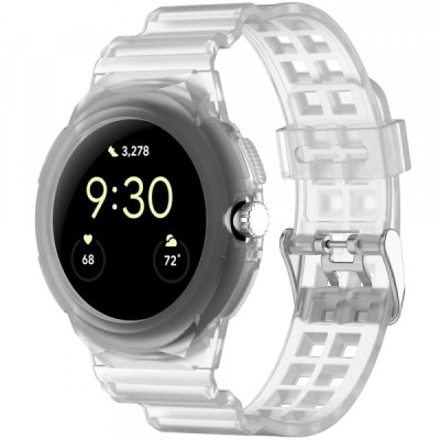 Curea Techsuit W065 pentru Google Pixel Watch 3 41mm / Watch 2 / Watch, Transparenta foto